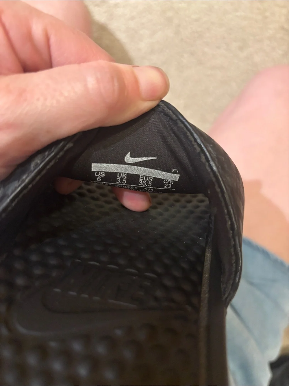 Nike Black Slide Sandals with White Logo